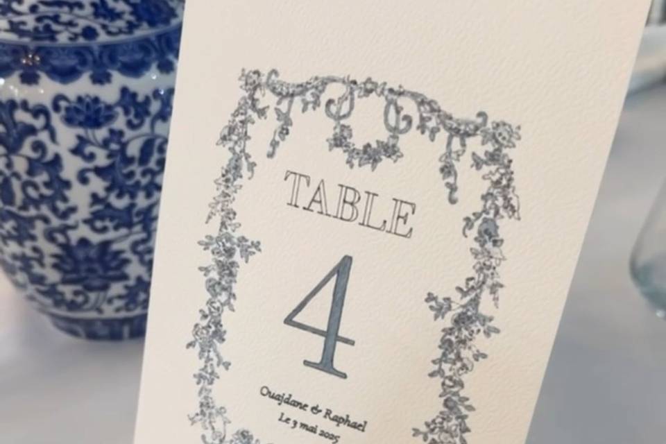 Numéros de table - Bridgerton