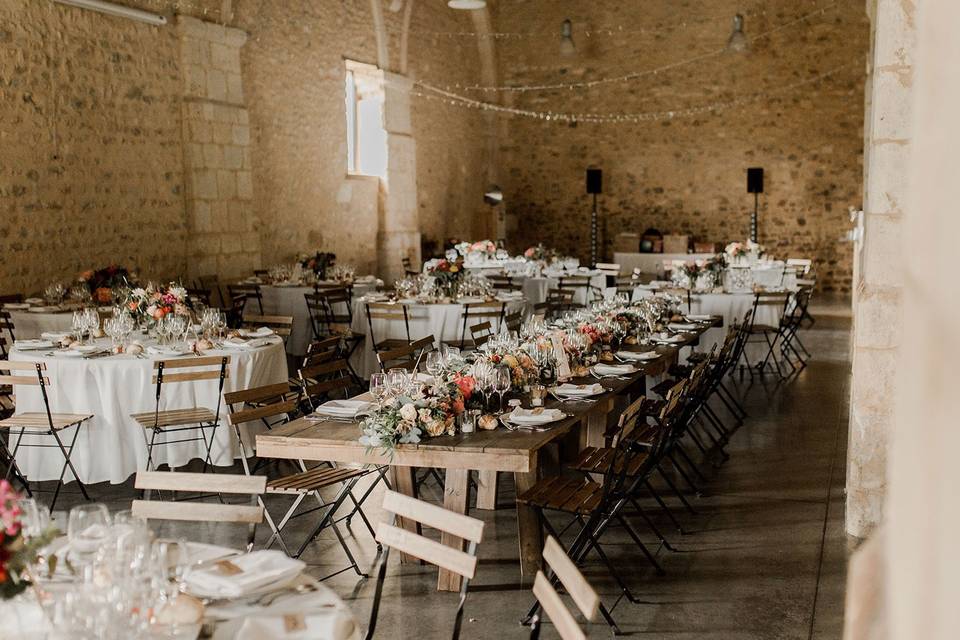 Décoration mariage grange