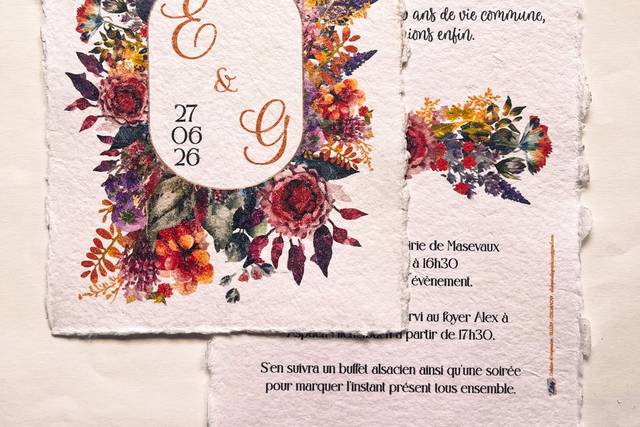 Faire-part papier art Couleurs