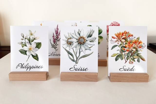 Noms des tables thème floral