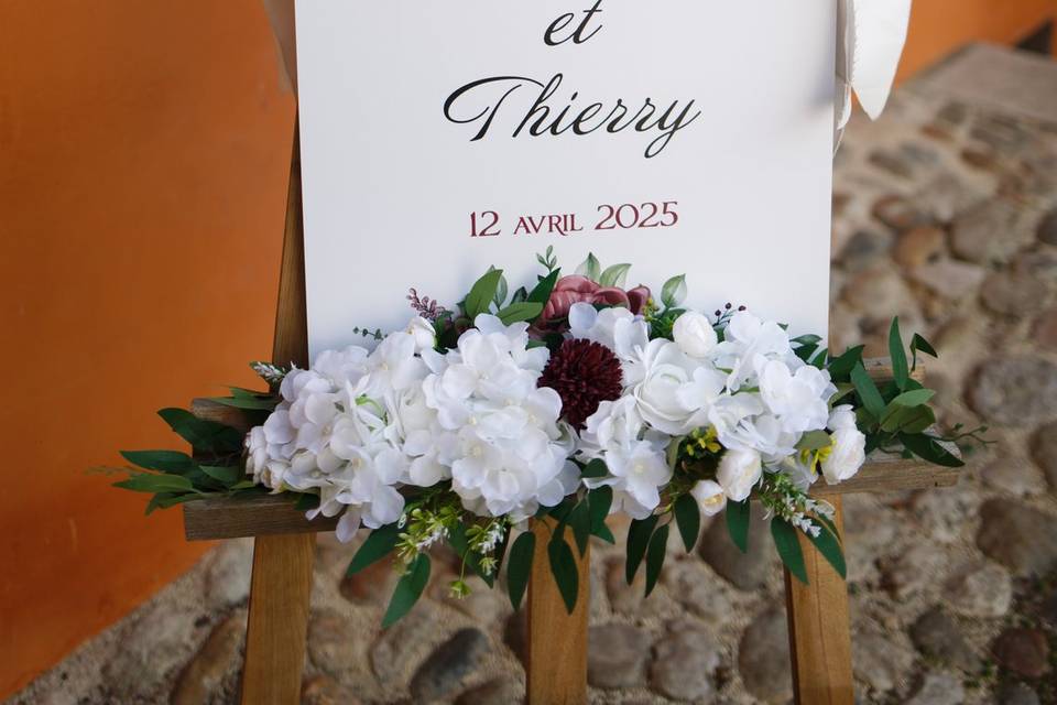 Panneau de bienvenue floral