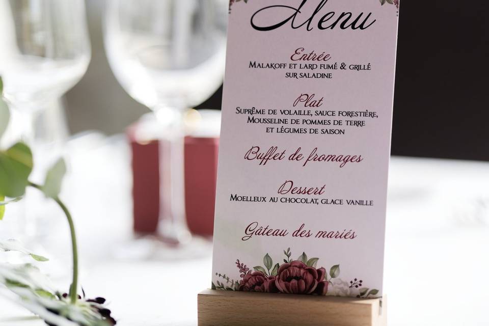 Menu floral