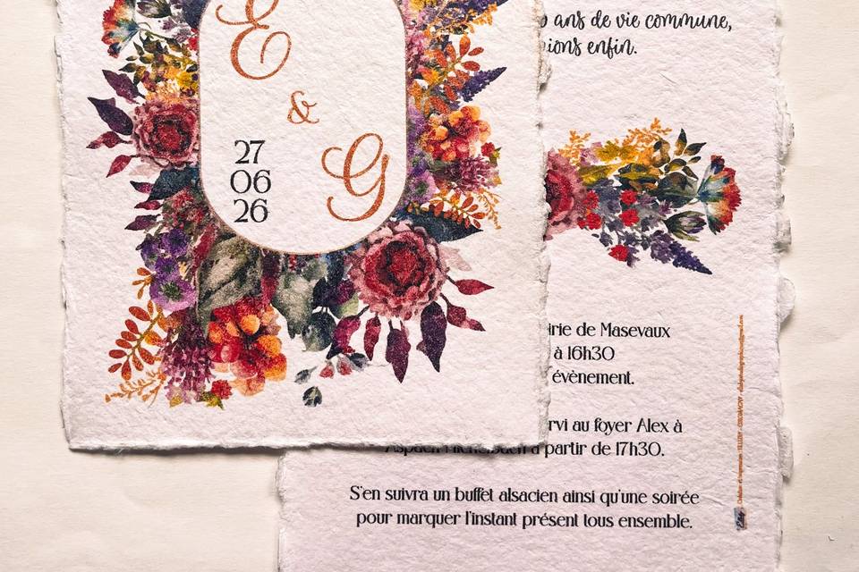 Faire-part papier art Couleurs
