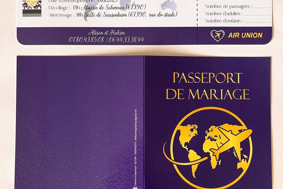 Faire part passeport bleu