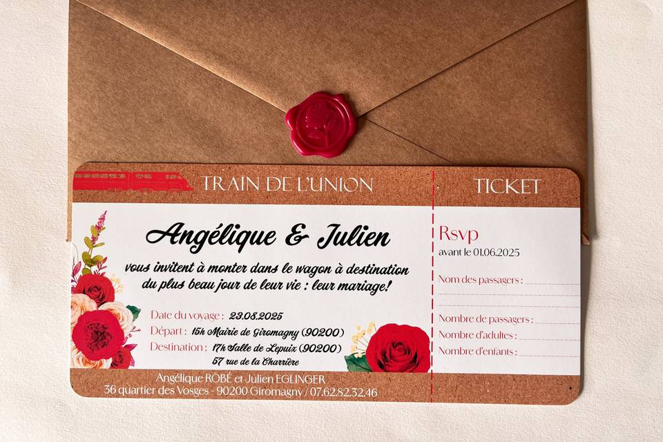 Faire part Billet de train