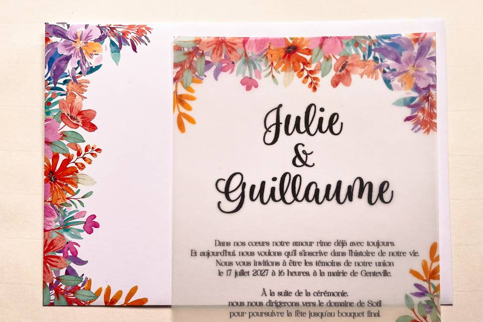 Faire-part floral calque