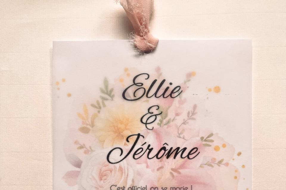 Faire-part claque floral