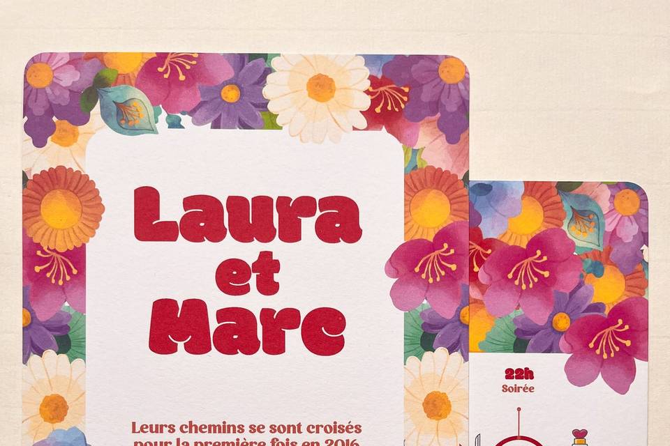 Faire part couleurs pop