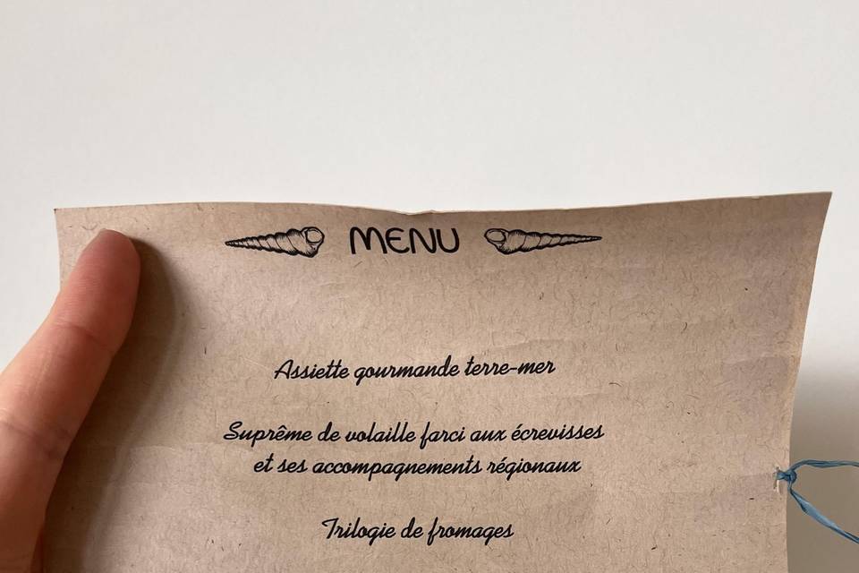 Menu part thème mer