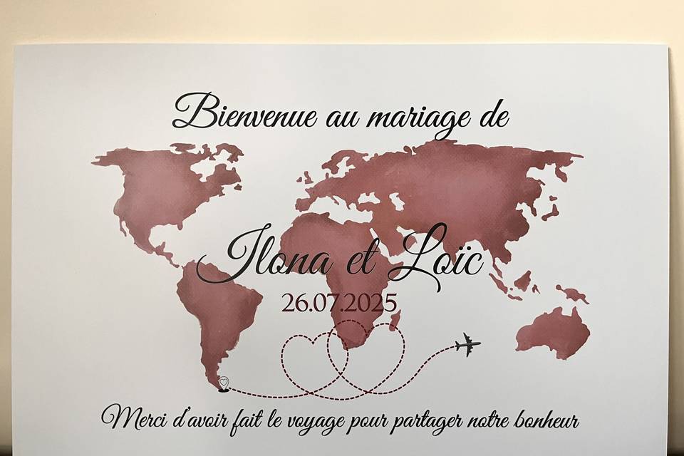 Panneau de bienvenue voyage