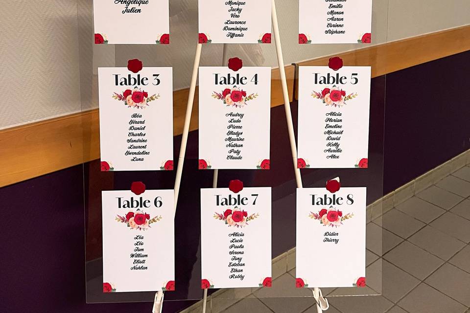 Plan de table plexiglass