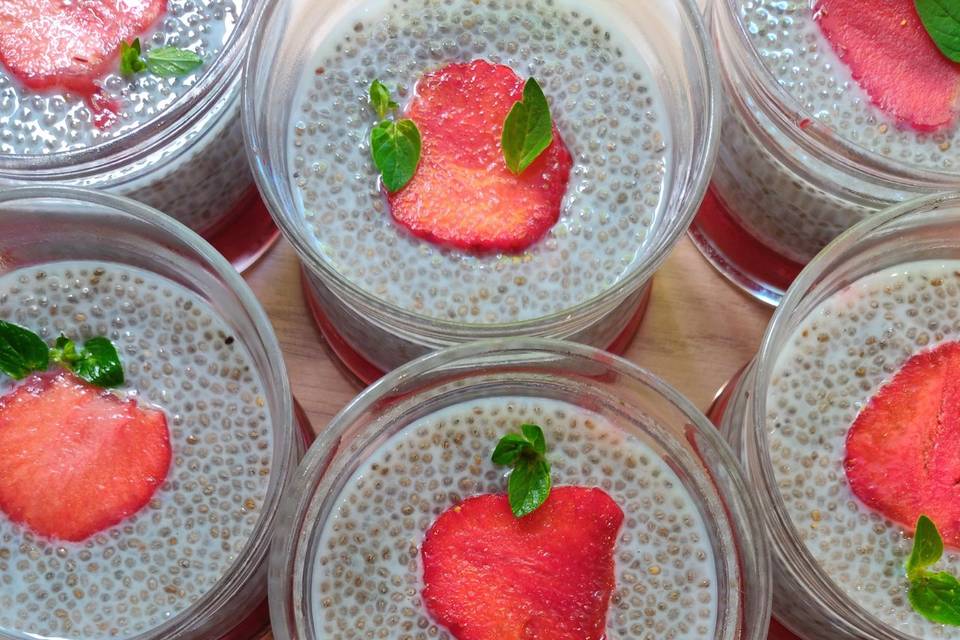 Perles de chia fraise agrumes