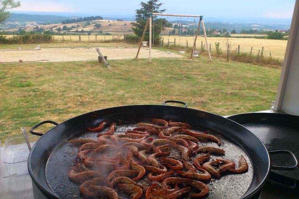 Fin de cuisson des Gambas