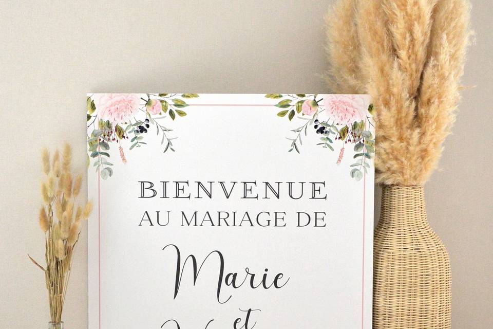 Panneau bienvenue mariage