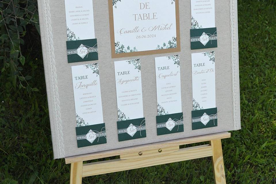 Plan de table thème nature