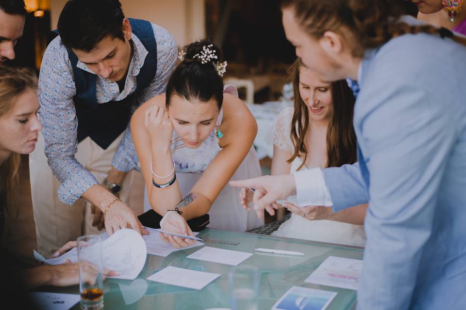 Jeu pendant le mariage