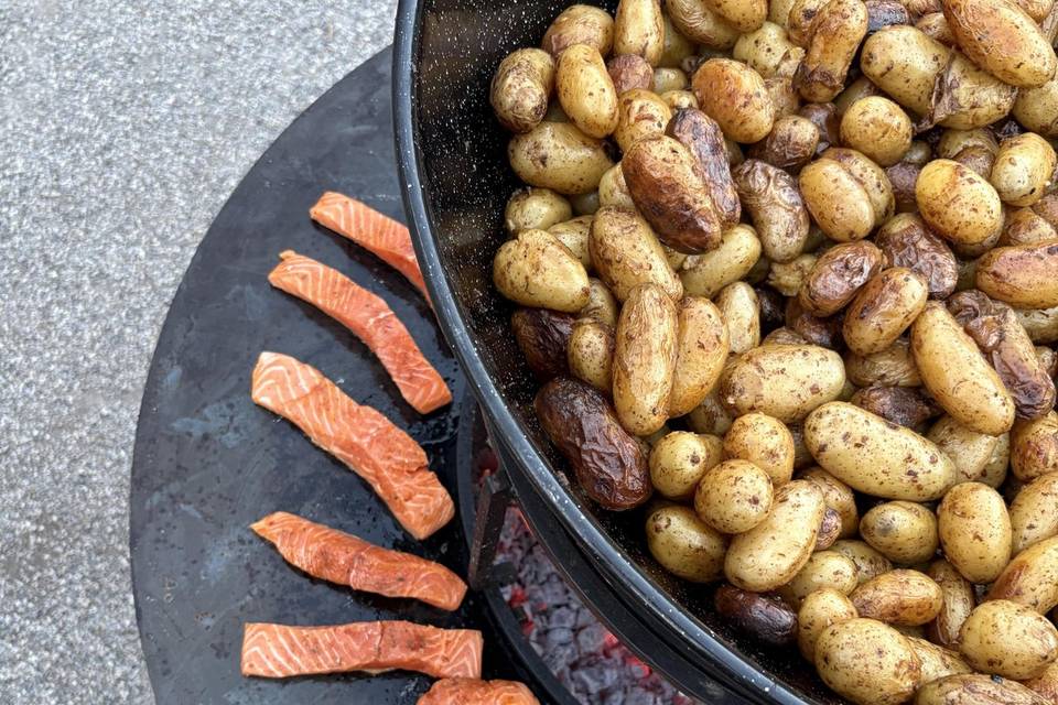 Saumon grillé et pommes de ter