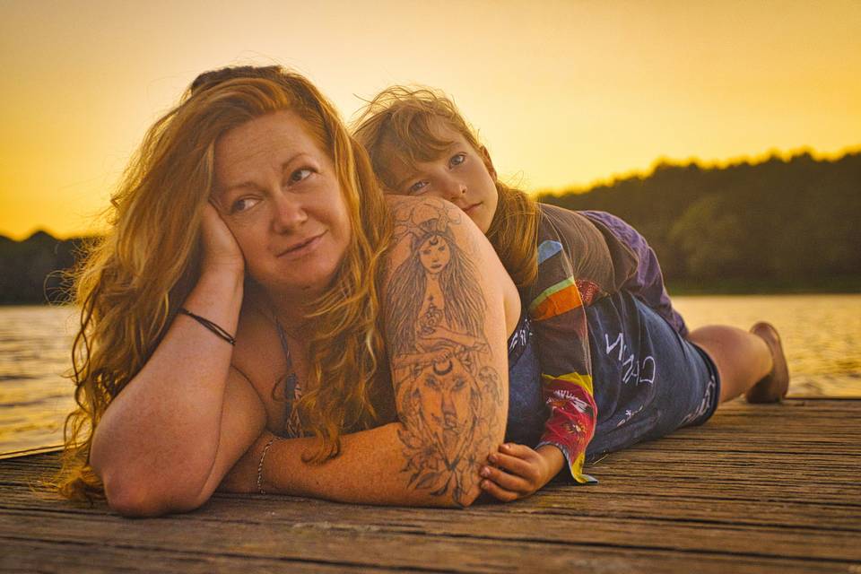 Sur le ponton en famille