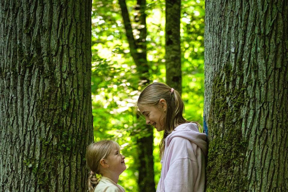 Photo soeur en forêt