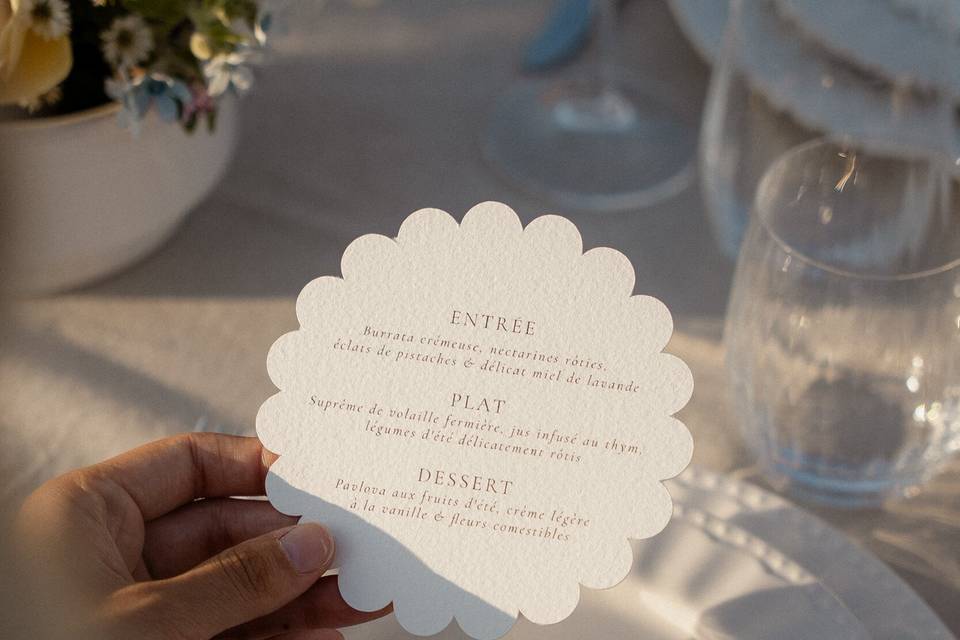 Menu mariage