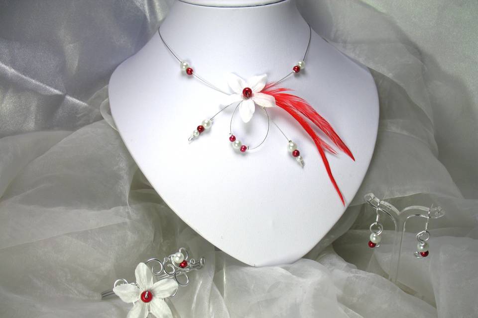 Collier fleur de Lin en soie