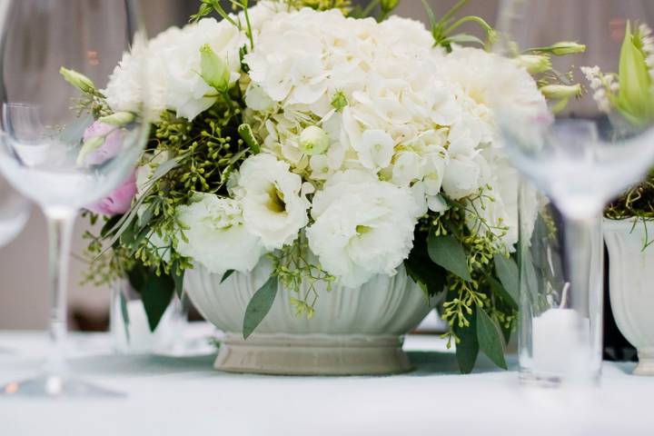 Centre de table blanc