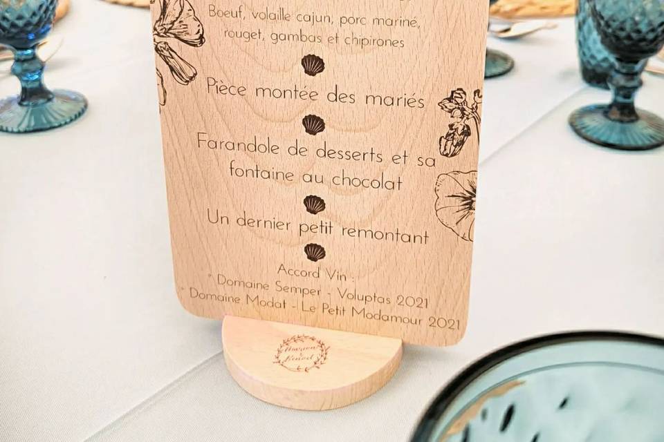 Menu en bois