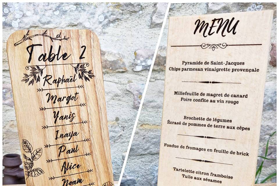 Menus en bois
