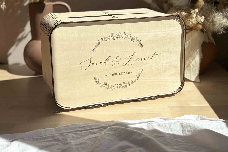 Urne en bois mariage