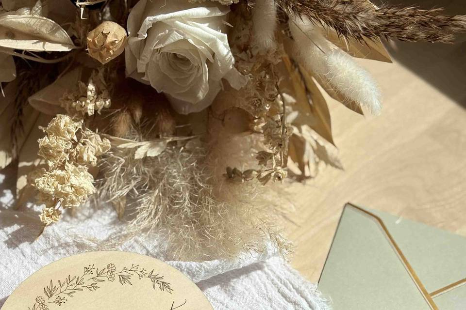 Faire-part en bois mariage
