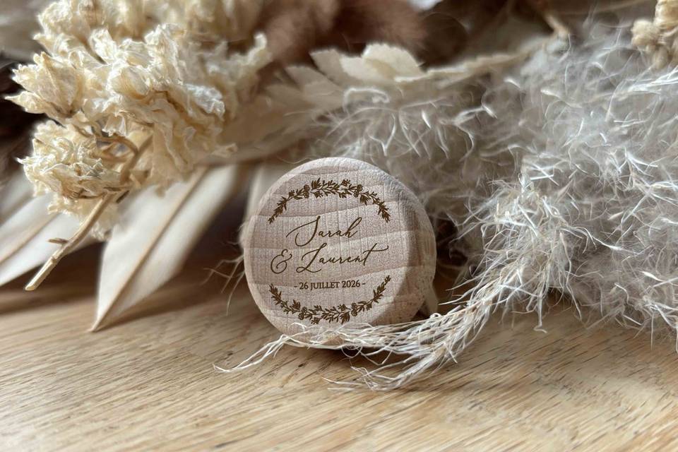 Bouchon en liège cadeau invité