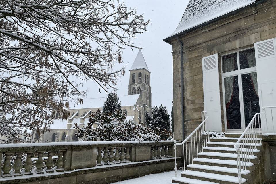 Vue Eglise sous la neige
