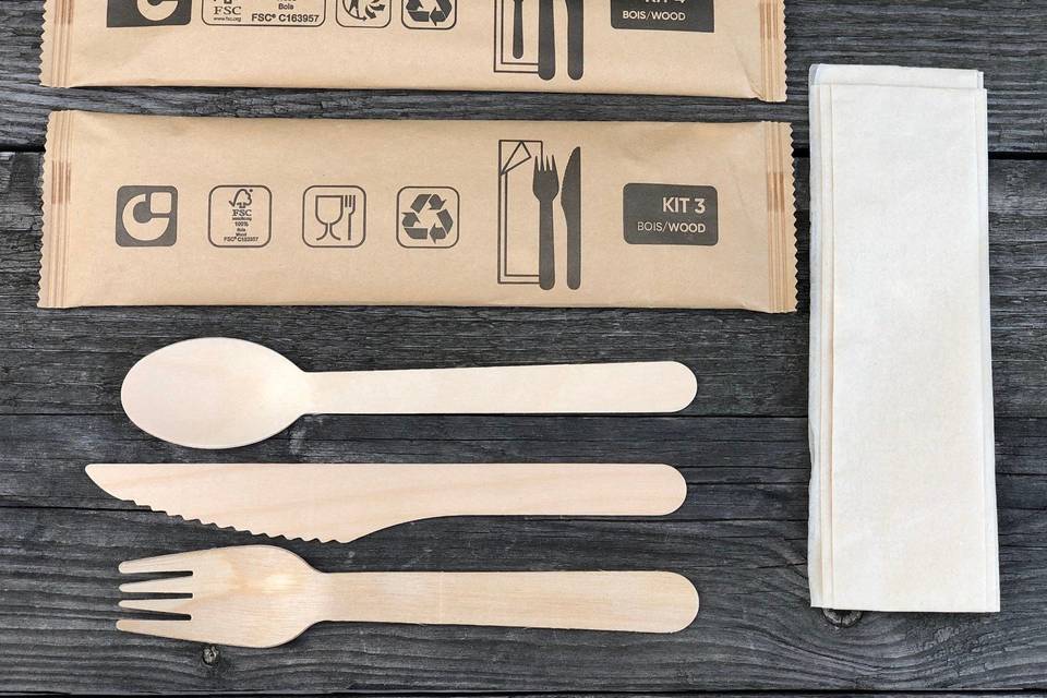 Kit couverts bois pour buffet