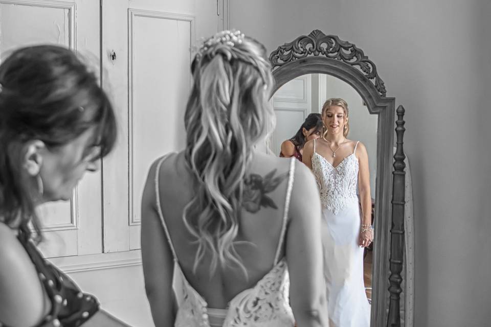 Miroir sur la mariée