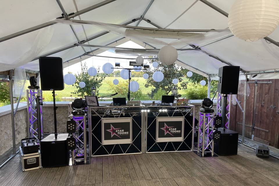 Installation double DJ mariage