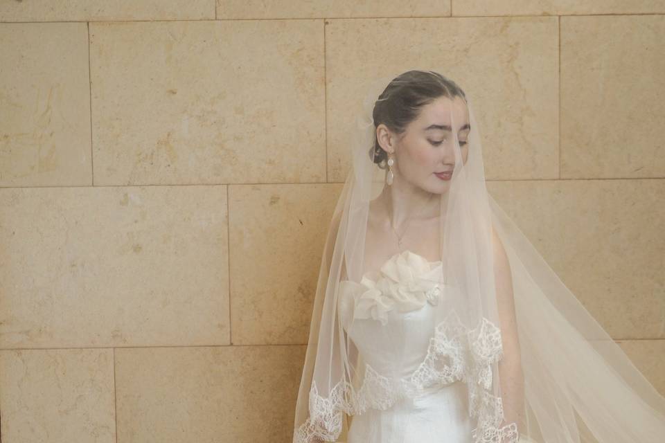 Robe de mariée bustier soie