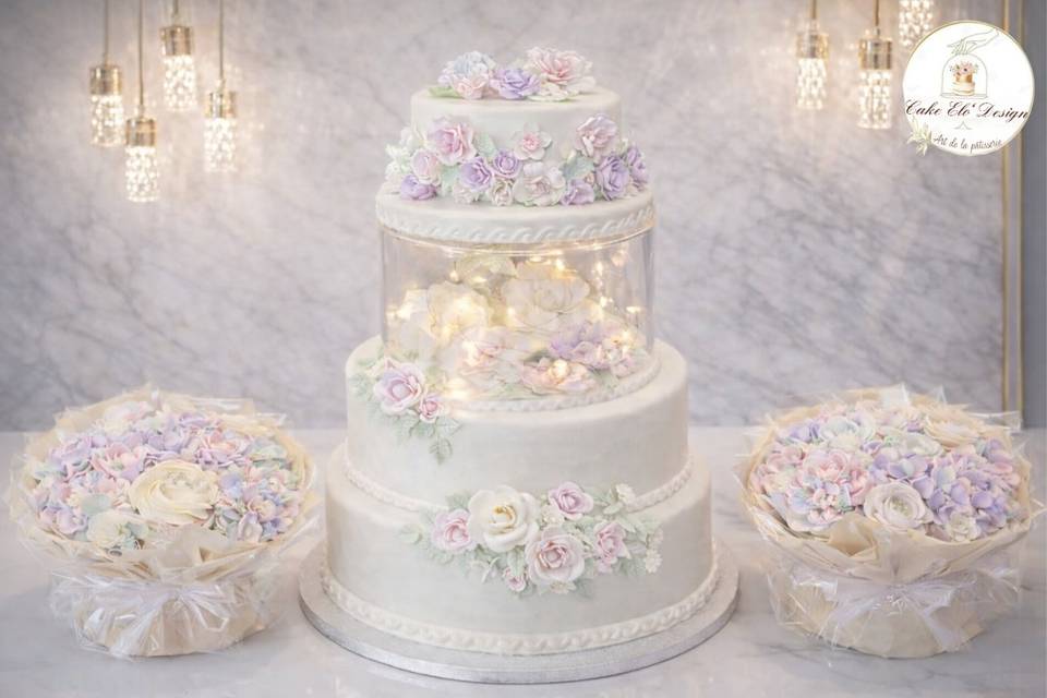Wedding cake,cupcakes bouquets