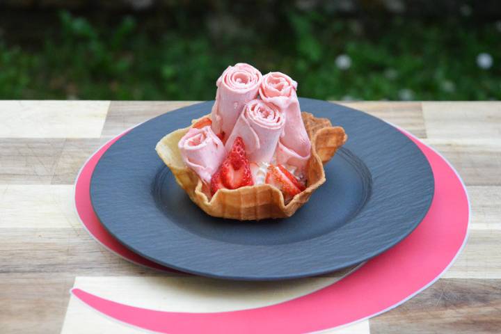 Crème glacée goût fraise