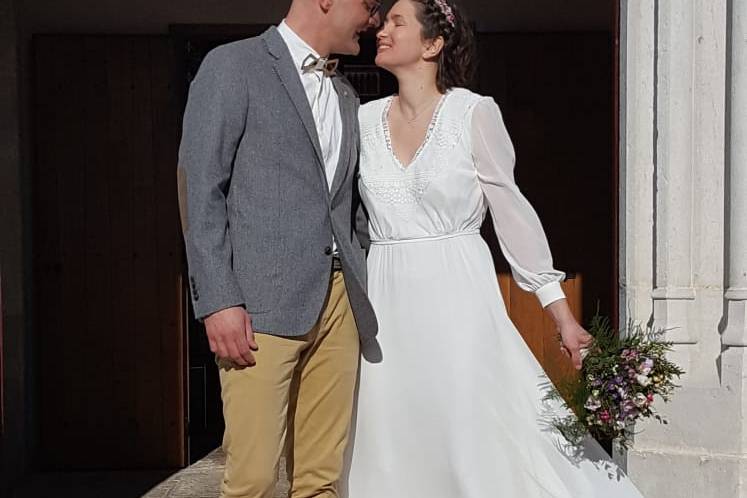 Robe de mariée en mousseline