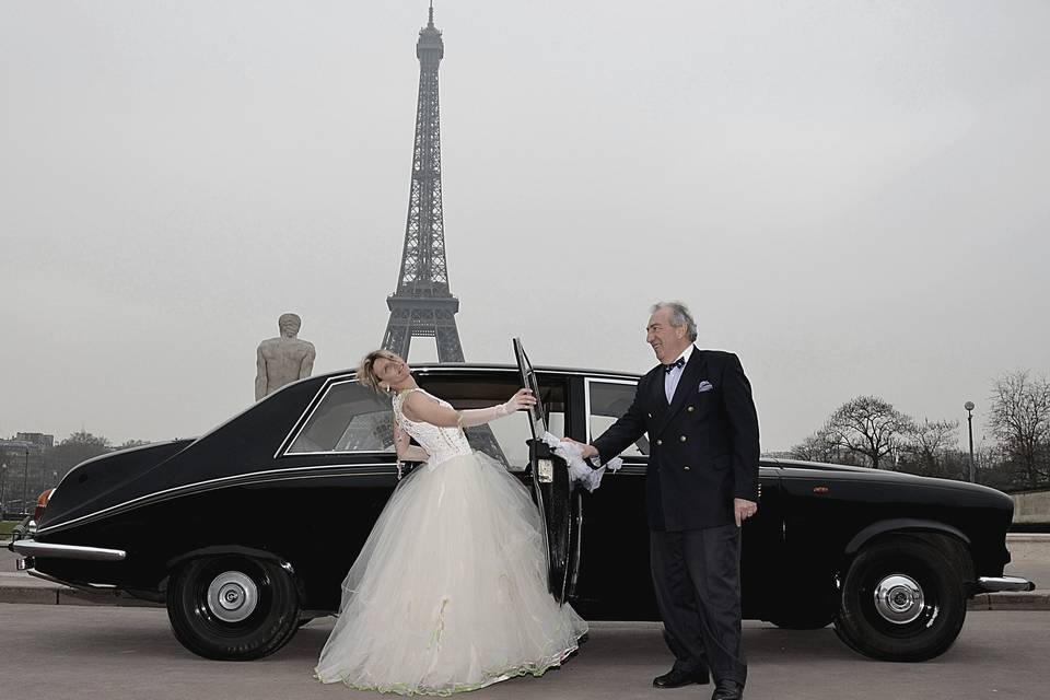 Robe de mariée tulle et couleu