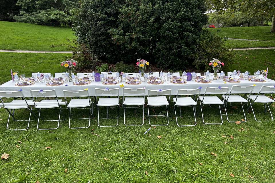 table en plein air