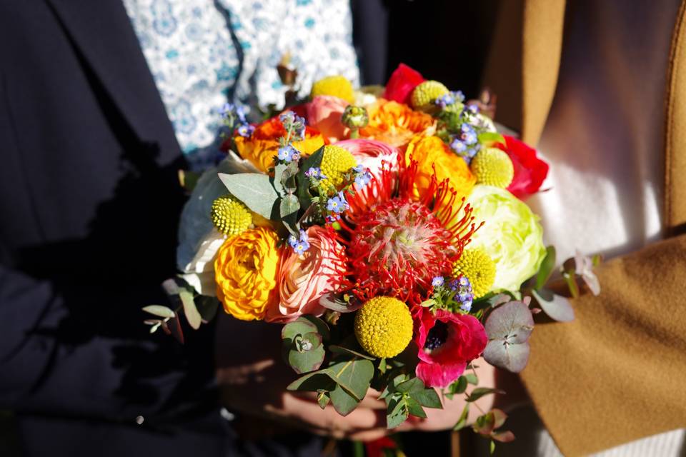 Bouquet de mariée coloré