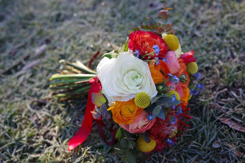 Bouquet de mariée coloré