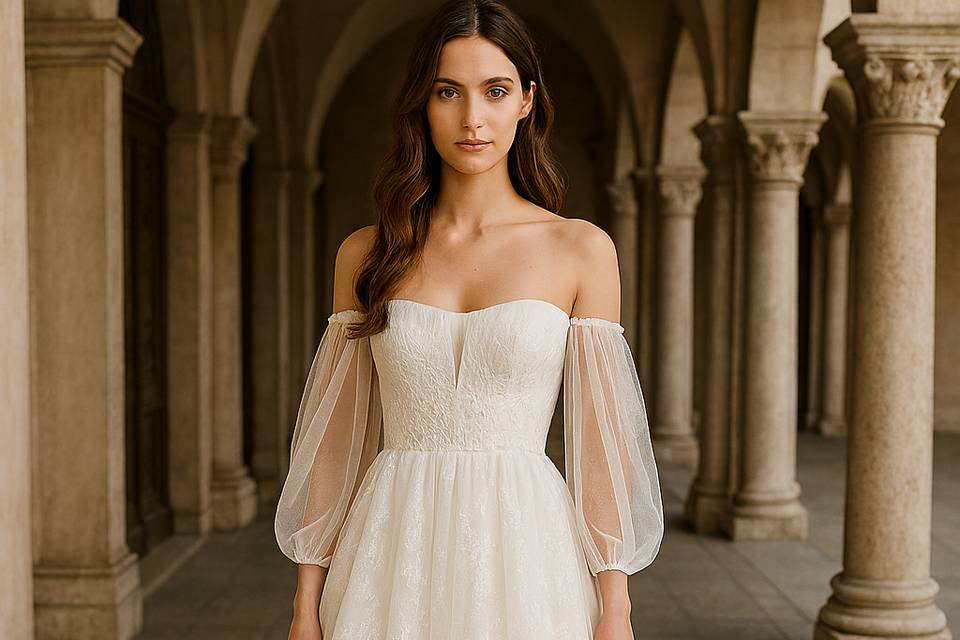 Robe manche bouffante