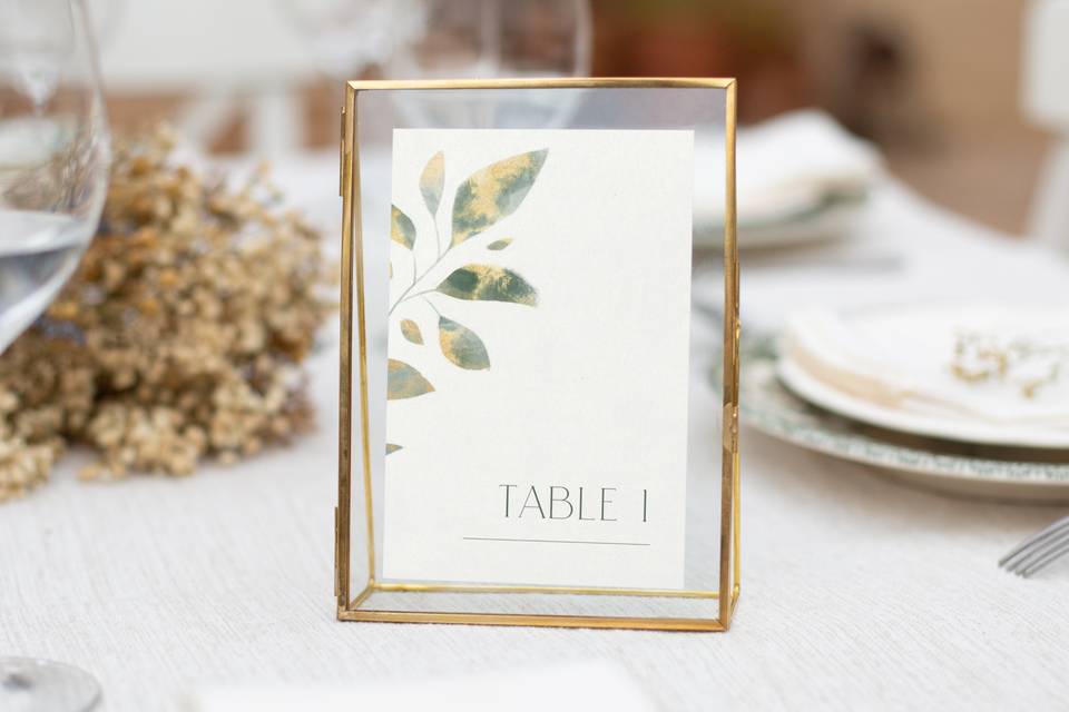 Marque-table Mariage Feuilles