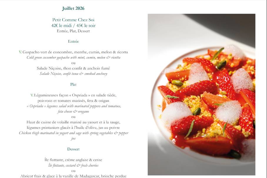 Menu Juillet 2026