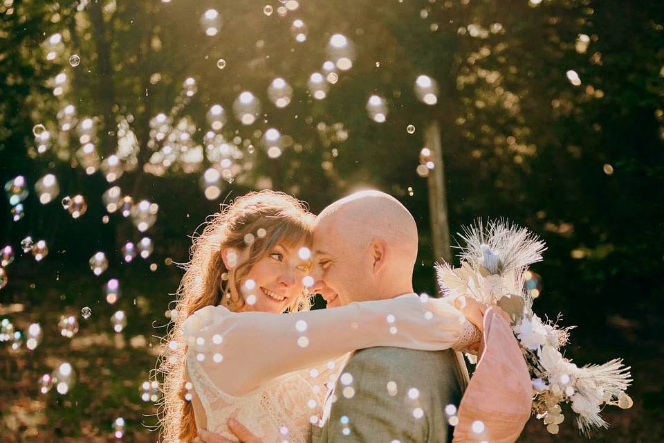 Séance couple sous les bulles