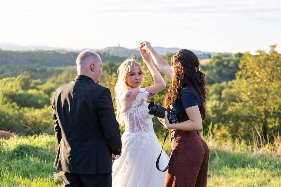 photographe avec la mariée