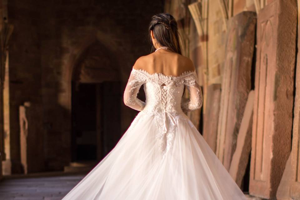 Robe de mariée col bardot