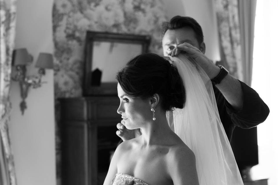 Moment coiffure voile
